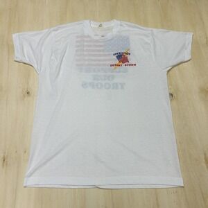 Vintage 90s Screen Stars Shirt Mens 2XL White Operation Desert Storm Tee T-Shirt